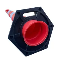 Červený plastový (PE) sloupek s gumovým podstavcem FLOMA BWB91 - průměr 24 cm, výška 118 cm