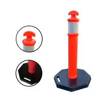 Červený plastový (PE) sloupek s gumovým podstavcem FLOMA BWB91 - průměr 14 cm, výška 74 cm