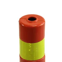 Červený plastový (PU) reflexní sloupek FLOMA BPD41 - průměr 8 cm, výška 45 cm