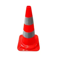 Oranžový plastový (PVC) dopravní reflexní kužel FLOMA CF46 - délka 29,5 cm, šířka 29,5 cm, výška 50 cm