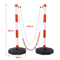 Bílo-červený plastový skládací sloupek FLOMA BC58 - průměr 4 cm, výška 90 cm