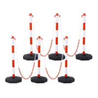 Bílo-červený plastový skládací sloupek FLOMA BC58 - průměr 4 cm, výška 90 cm