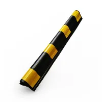 Černo-žlutá gumová ochrana rohů zdí, stěn FLOMA WP97 - délka 80 cm, šířka 15 x 15 cm, tloušťka 1 cm