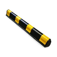 Černo-žlutá gumová ochrana rohů zdí, stěn FLOMA WP97 - délka 80 cm, šířka 15 x 15 cm, tloušťka 1 cm