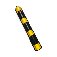 Černo-žlutá gumová ochrana rohů zdí, stěn FLOMA WP97 - délka 80 cm, šířka 15 x 15 cm, tloušťka 1 cm