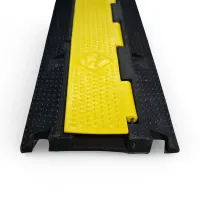 Černo-žlutý gumový kabelový most (1x18x70) FLOMA CPR45 - délka 100 cm, šířka 22 cm, výška 3 cm