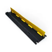 Černo-žlutý gumový kabelový most (1x18x70) FLOMA CPR45 - délka 100 cm, šířka 22 cm, výška 3 cm