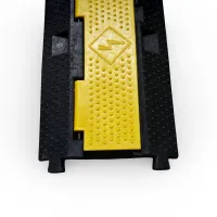 Černo-žlutý gumový kabelový most (1x18x70) FLOMA CPR45 - délka 100 cm, šířka 22 cm, výška 3 cm