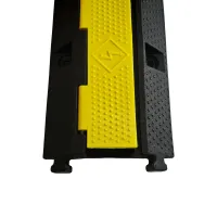 Černo-žlutý gumový kabelový most (1x45x70) FLOMA CPR51 - délka 100 cm, šířka 26 cm, výška 6 cm