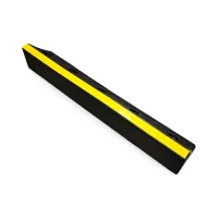 Černo-žlutý gumový parkovací doraz FLOMA WS13 - délka 100 cm, šířka 18 cm, výška 15 cm