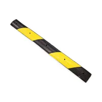 Černo-žlutý gumový zpomalovací práh FLOMA SB79 - délka 100 cm, šířka 10 cm, výška 2 cm