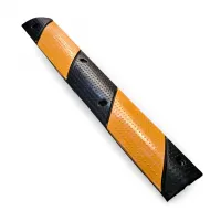 Černo-žlutý gumový zpomalovací práh FLOMA SB63 - délka 100 cm, šířka 15 cm, výška 3 cm