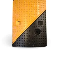 Černo-žlutý gumový zpomalovací práh FLOMA SB92 - délka 100 cm, šířka 20 cm, výška 3 cm