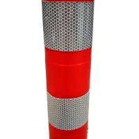 Červený plastový (PE) reflexní sloupek FLOMA BPD23 - průměr 8 cm, výška 45 cm