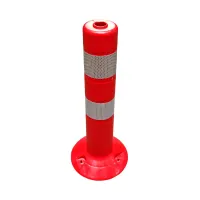 Červený plastový (PE) reflexní sloupek FLOMA BPD23 - průměr 8 cm, výška 45 cm