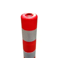 Červený plastový (PE) reflexní sloupek FLOMA BPD23 - průměr 8 cm, výška 75 cm