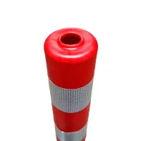 Červený plastový (PE) reflexní sloupek FLOMA BPD23 - průměr 8 cm, výška 75 cm