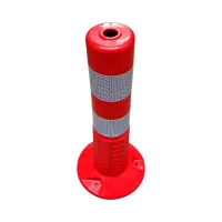Červený plastový (PU) reflexní sloupek FLOMA BPD41 - průměr 8 cm, výška 45 cm