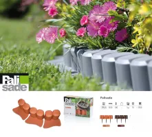 Hnědý plastový zahradní obrubník GC38 - délka 302 cm, výška 10 cm