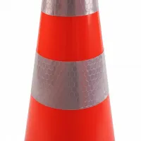 Oranžový plastový (PVC) dopravní reflexní kužel FLOMA CF46 - délka 36 cm, šířka 36 cm, výška 70 cm