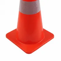 Oranžový plastový (PVC) dopravní reflexní kužel FLOMA CF46 - délka 36 cm, šířka 36 cm, výška 70 cm