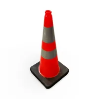Oranžový plastový (PVC) reflexní kužel s podstavcem FLOMA CF93 - délka 36 cm, šířka 36 cm, výška 90 cm