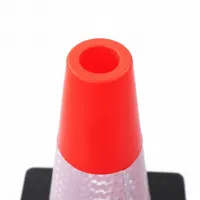 Oranžový plastový (PVC) reflexní kužel s podstavcem FLOMA CF93 - délka 28 cm, šířka 28 cm, výška 45 cm