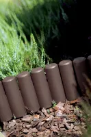 Šedý plastový zahradní obrubník GC55 - délka 270 cm, výška 24 cm