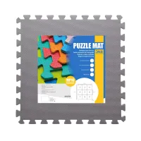 Modro-šedá pěnová puzzle podložka (9 ks) ONE FITNESS - délka 180 cm, šířka 180 cm, výška 1 cm