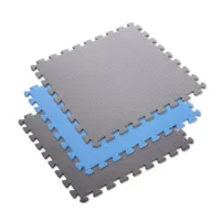 Modro-šedá pěnová puzzle podložka (9 ks) ONE FITNESS - délka 180 cm, šířka 180 cm, výška 1 cm