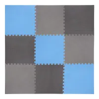 Modro-šedá pěnová puzzle podložka (9 ks) ONE FITNESS - délka 180 cm, šířka 180 cm, výška 1 cm