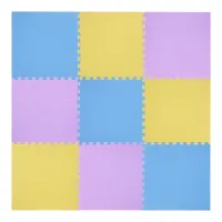 Různobarevná pěnová puzzle podložka (9 ks) ONE FITNESS - délka 180 cm, šířka 180 cm, výška 1 cm