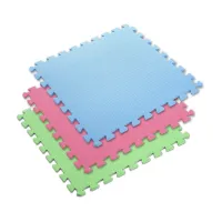 Různobarevná pěnová puzzle podložka (9 ks) ONE FITNESS - délka 180 cm, šířka 180 cm, výška 1 cm