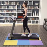 Různobarevná pěnová puzzle podložka (9 ks) ONE FITNESS - délka 180 cm, šířka 180 cm, výška 1 cm