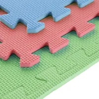 Různobarevná pěnová puzzle podložka (9 ks) ONE FITNESS - délka 180 cm, šířka 180 cm, výška 1 cm