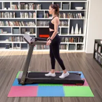 Různobarevná pěnová puzzle podložka (9 ks) ONE FITNESS - délka 180 cm, šířka 180 cm, výška 1 cm