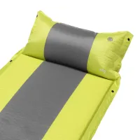 Šedo-zelená samonafukovací karimatka s podhlavníkem NILS CAMP NC4349 - délka 193 cm, šířka 58 cm, výška 3 cm