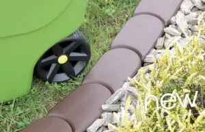 Šedý plastový zahradní obrubník GC45 - délka 382,7 cm, výška 11,5 cm