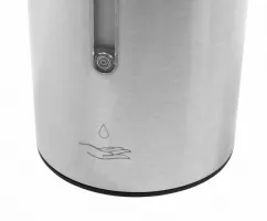 Stříbrný nerezový bezdotykový dávkovač dezinfekce, mýdla (gel) Donner ROUND - objem 700 ml