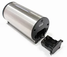 Stříbrný nerezový bezdotykový dávkovač dezinfekce, mýdla (gel) Donner ROUND - objem 700 ml