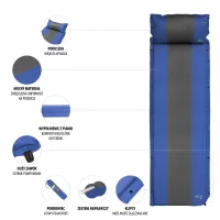Modrá samonafukovací karimatka NILS CAMP NC4349 - délka 193 cm, šířka 58 cm, výška 3 cm