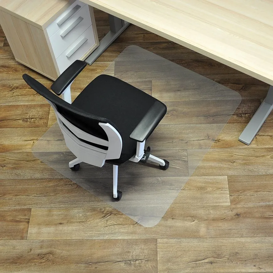 Ochranná podložka pod židli a na tvrdé podlahy FLOMA OCM10 - délka 120 cm, šířka 100 cm, výška 0,2 cm