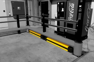 Žlutá plastová ochrana zdí, stěn FLIP 180 - délka 200 cm, šířka 15 cm, výška 18 cm