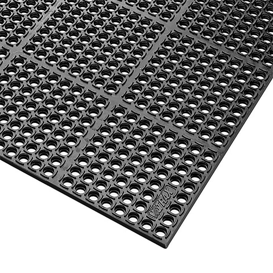 Černá extra odolná olejivzdorná modulová rohož Safety Stance 100% nitril - délka 150 cm, šířka 90 cm, výška 2,2 cm