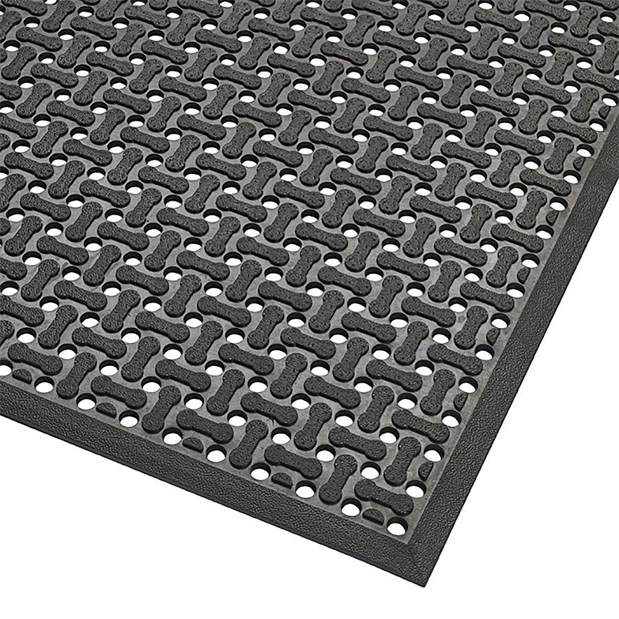 Černá gumová oboustranná protiskluzová rohož Superflow XT - délka 60 cm, šířka 90 cm, výška 0,85 cm