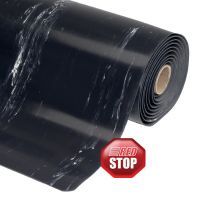 Černá protiúnavová průmyslová laminovaná rohož Marble Soft - 2280 x 60 x 1,27 cm
