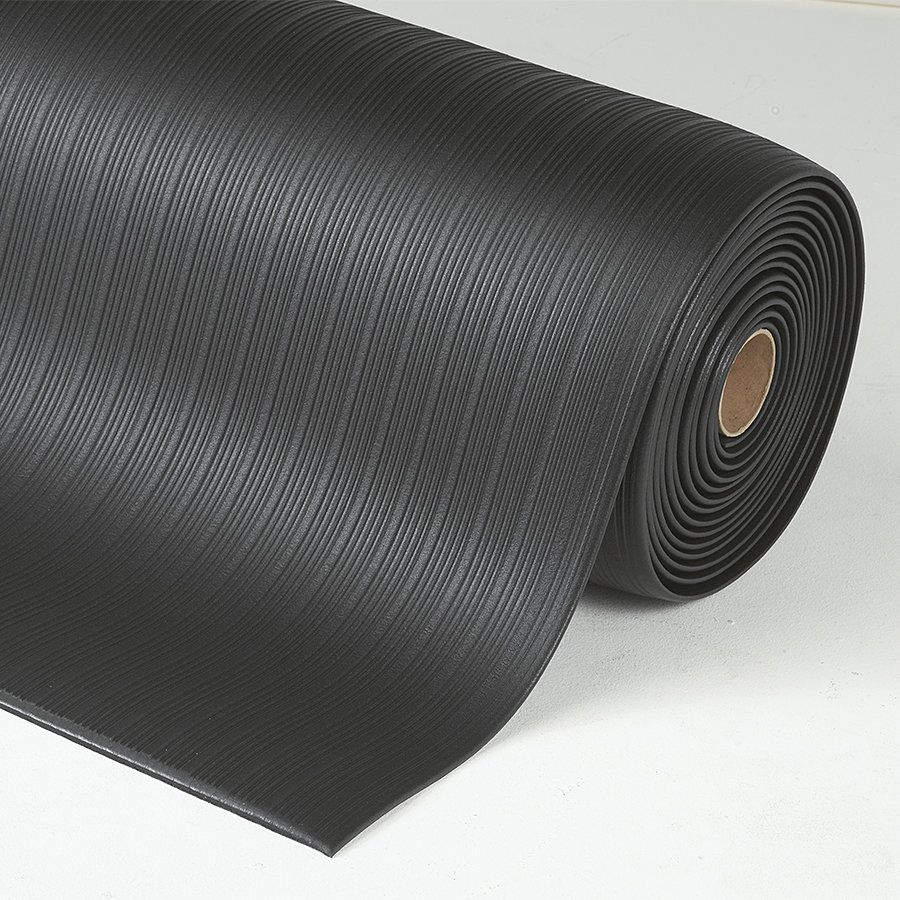 Černá protiúnavová rohož (role) Airug - délka 18,3 m, šířka 60 cm, výška 0,94 cm F