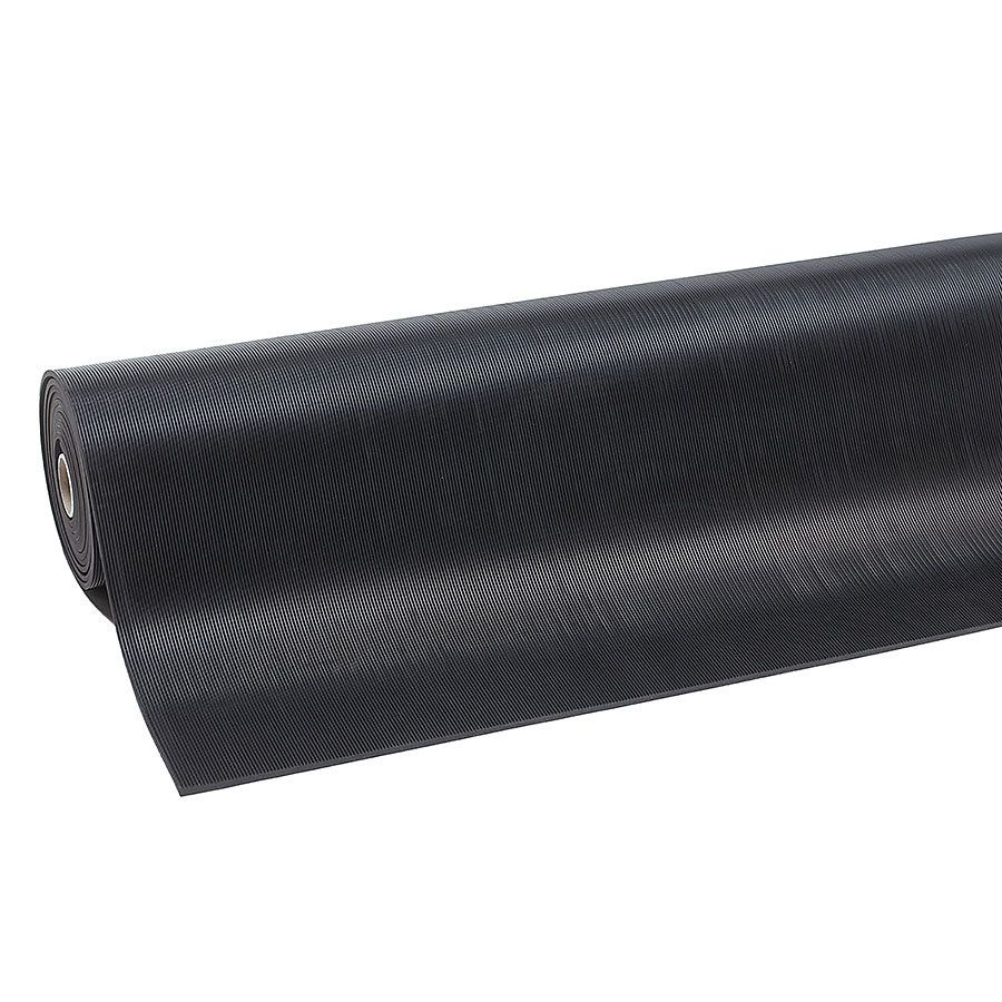 Černá protiskluzová průmyslová rohož Rib ‘n’ Roll - délka 10 m, šířka 100 cm, výška 0,6 cm F