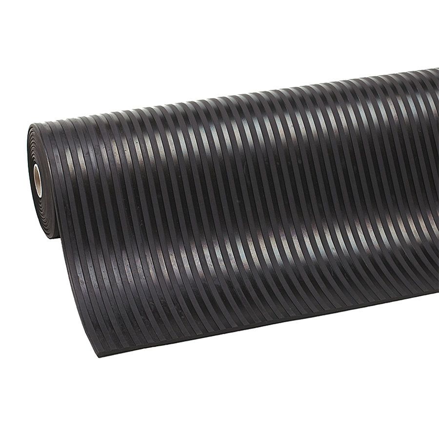 Černá podlahová protiskluzová průmyslová guma Rib ‘n’ Roll - délka 10 m, šířka 120 cm, výška 0,6 cm F