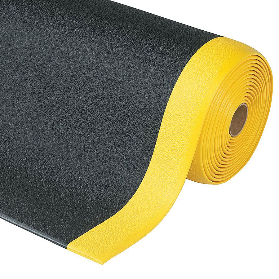 Černo-žlutá protiúnavová rohož Sof-Tred - délka 150 cm, šířka 91 cm, výška 0,94 cm